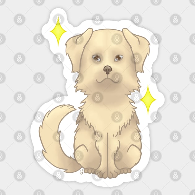 Golden retriever cream Sticker by LemonFur